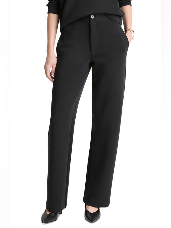 Vince Pants - Vince. Linen/Cotton/Stretch Blend Straight Leg Trouser. Black. Size 2.